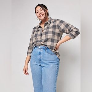 Faherty Legend Sweater Shirt in Charcoal Buffalo